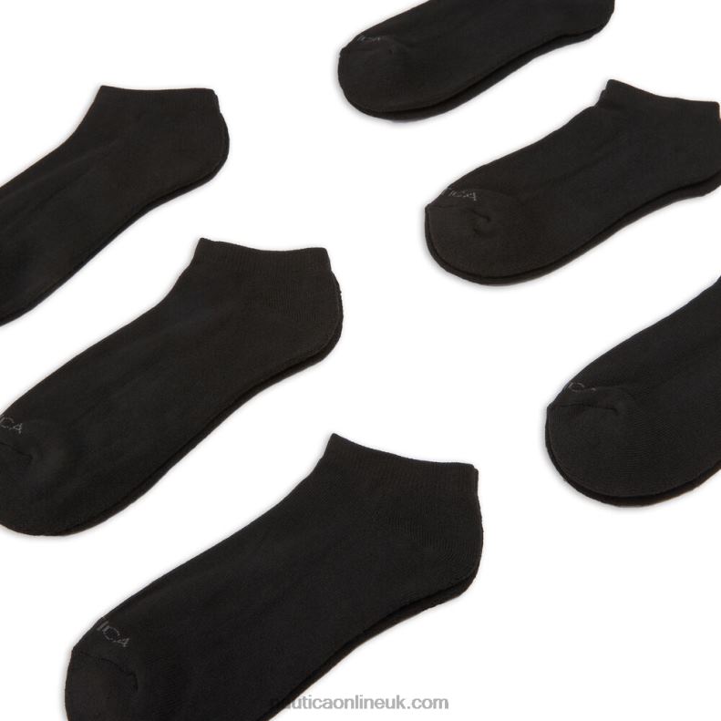 Nautica 6 Pack Athletic Core Sock L6J4L124 True Black Men