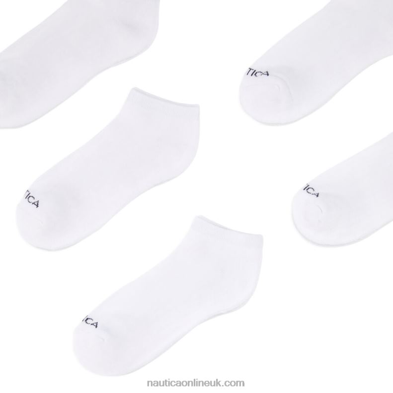 Nautica 6 Pack Athletic Core Sock L6J4L141 Bright White Men