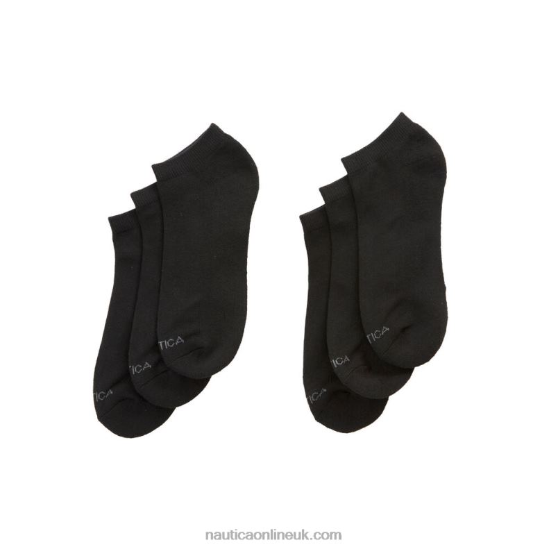 Nautica Athletic Core Low Cut Socks 6-Pack L6J4L54 Black Men