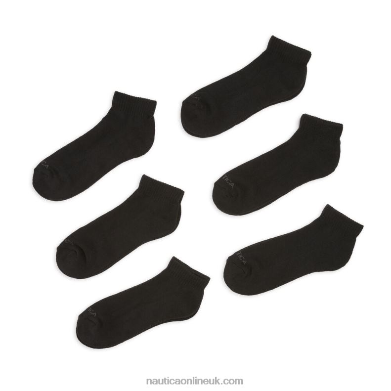 Nautica Athletic Core Quarter Socks 6-Pack L6J4L110 Black Men