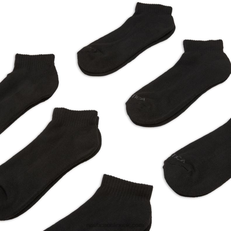 Nautica Athletic Core Quarter Socks 6-Pack L6J4L110 Black Men
