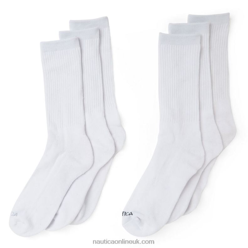 Nautica Athletic Crew Socks 5-Pack L6J4L122 Dove Men