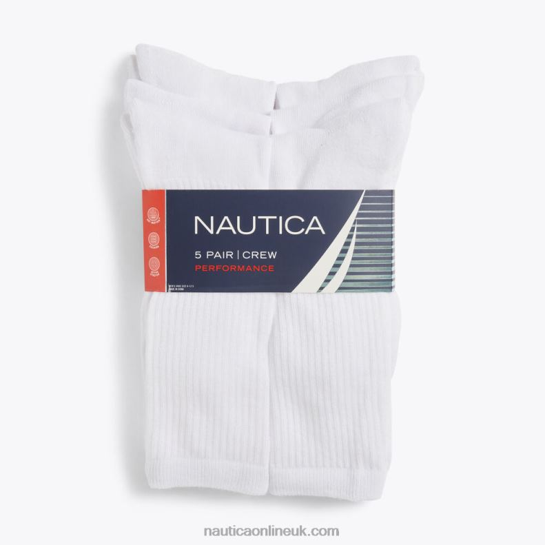 Nautica Athletic Crew Socks 5-Pack L6J4L125 Dove Men