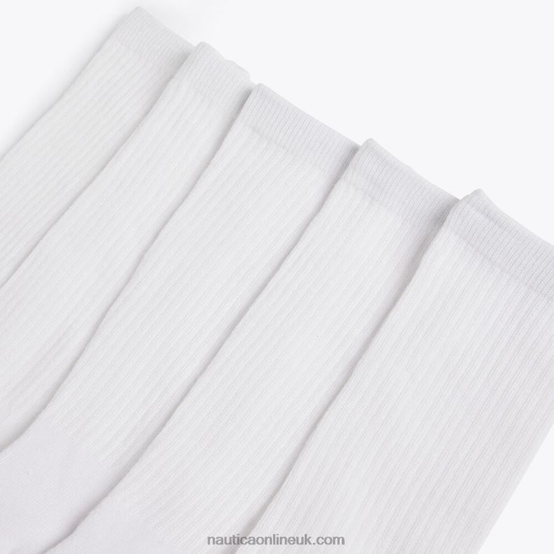 Nautica Athletic Crew Socks 5-Pack L6J4L125 Dove Men
