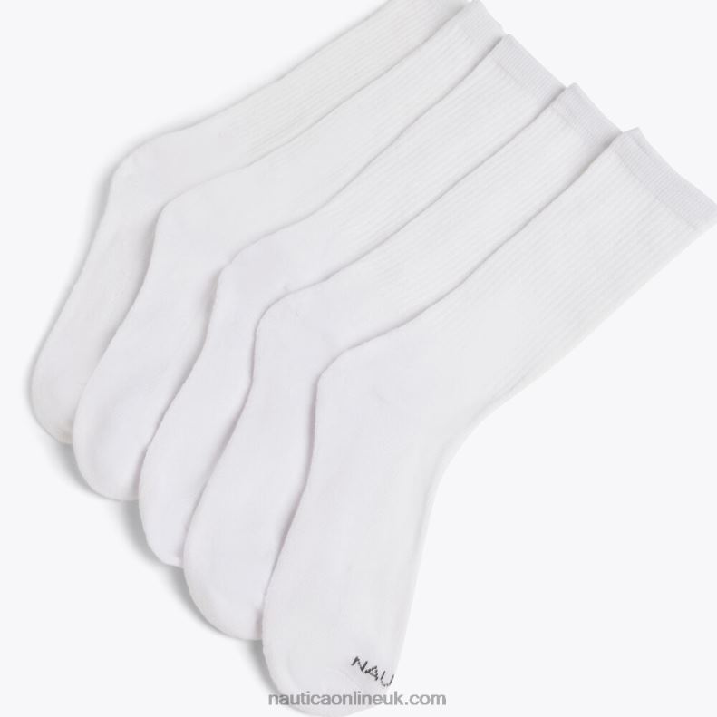 Nautica Athletic Crew Socks 5-Pack L6J4L125 Dove Men