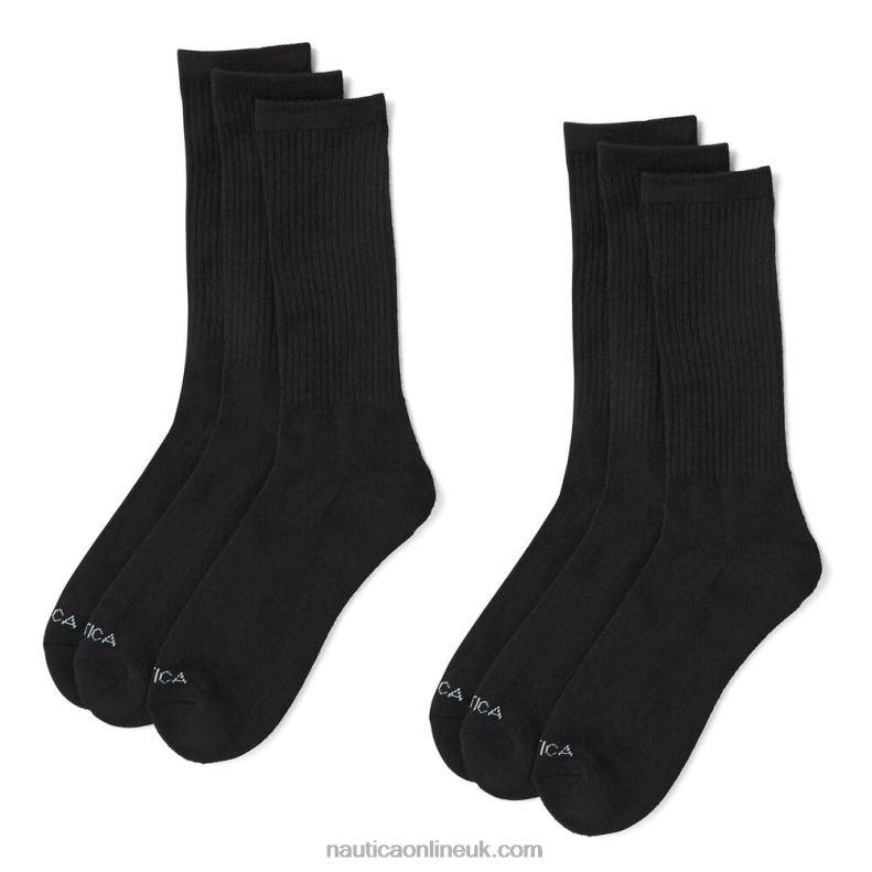 Nautica Athletic Crew Socks 5-Pack L6J4L62 Black Men