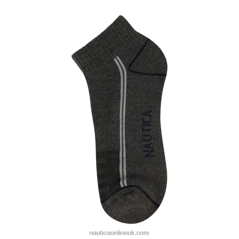 Nautica Athletic Logo Quarter Socks 6-Pack L6J4L194 Black Onyx Men