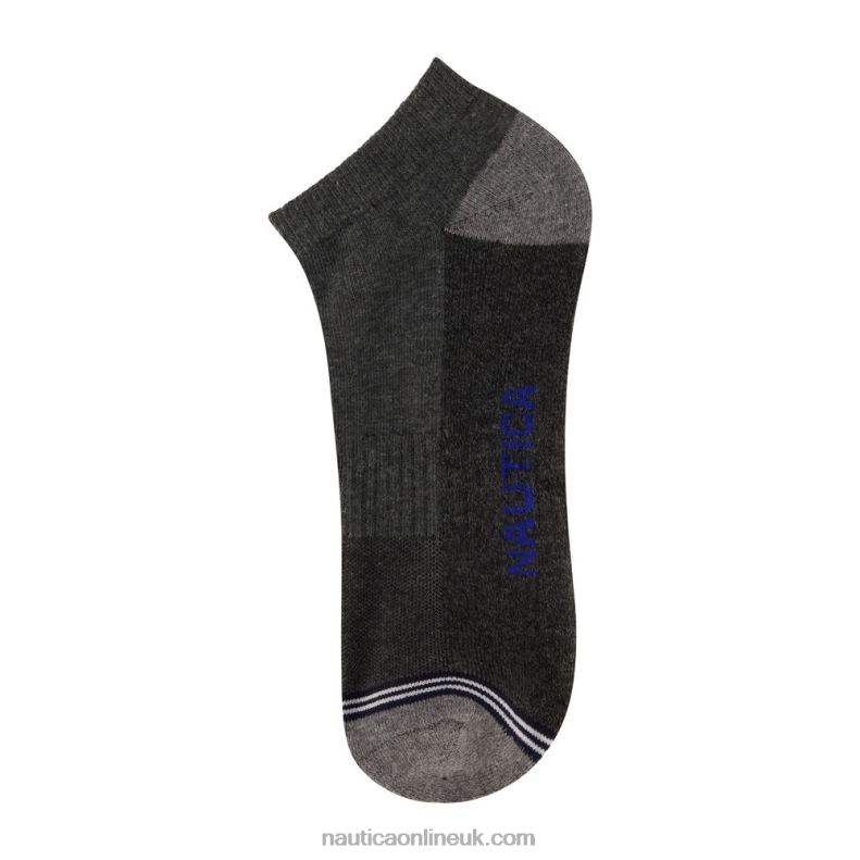 Nautica Athletic Low-Cut Socks 6-Pack L6J4L114 Black Onyx Men