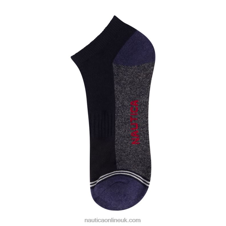Nautica Athletic Low-Cut Socks 6-Pack L6J4L114 Black Onyx Men