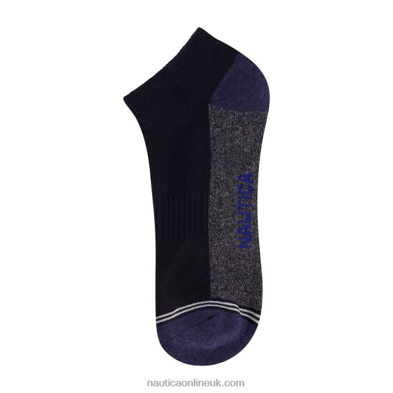 Nautica Athletic Low-Cut Socks 6-Pack L6J4L114 Black Onyx Men