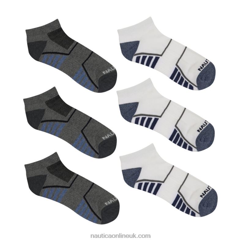 Nautica Athletic Low-Cut Terry Socks 6-Pack L6J4L77 Multi Men