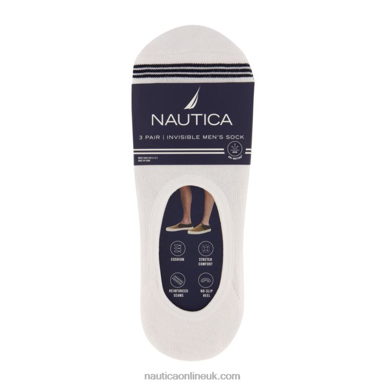 Nautica Shoe Liner Socks 3-Pack L6J4L182 Dove Men