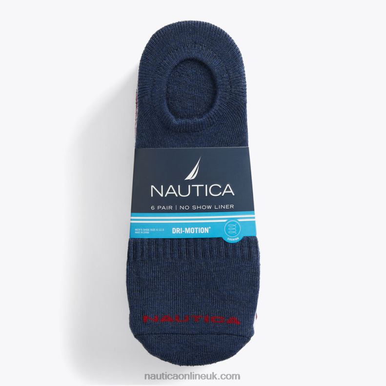 Nautica Stretch Liner Socks 6-Pack L6J4L116 Black Onyx Men