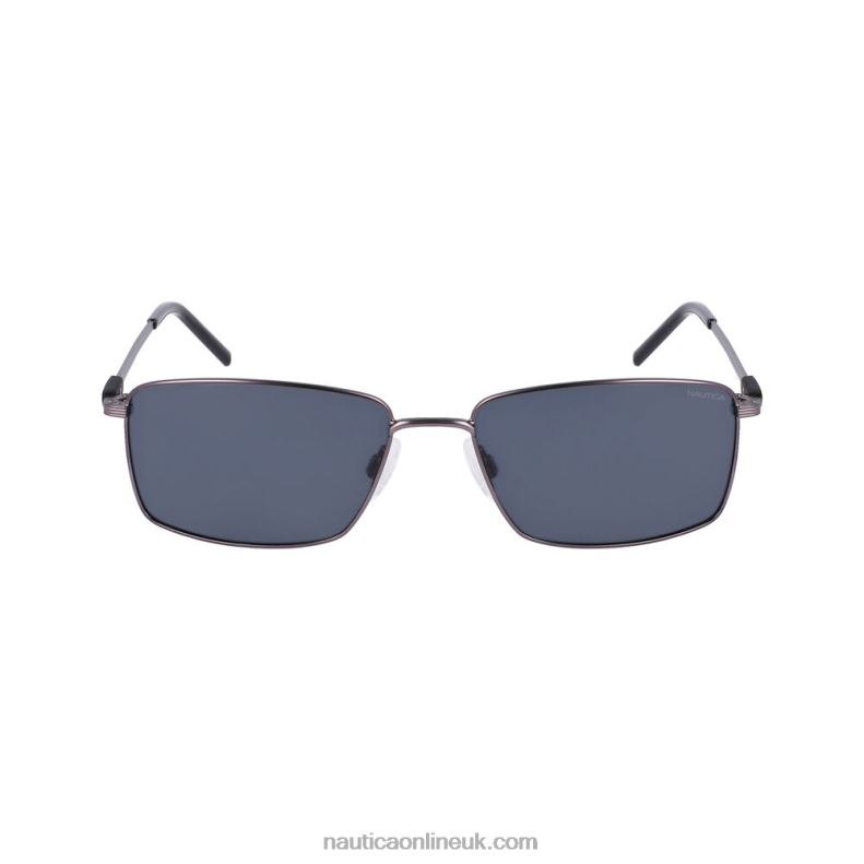 Nautica Anchor Rectangle Sunglasses L6J4L297 Gunmetal Grey Men