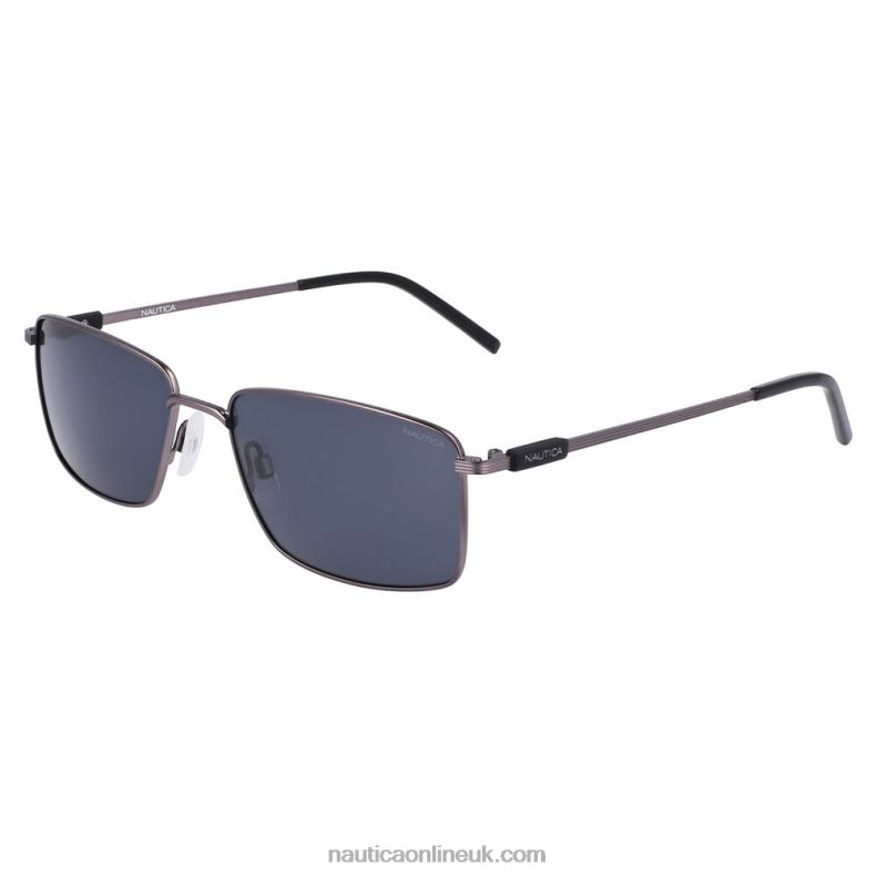 Nautica Anchor Rectangle Sunglasses L6J4L297 Gunmetal Grey Men