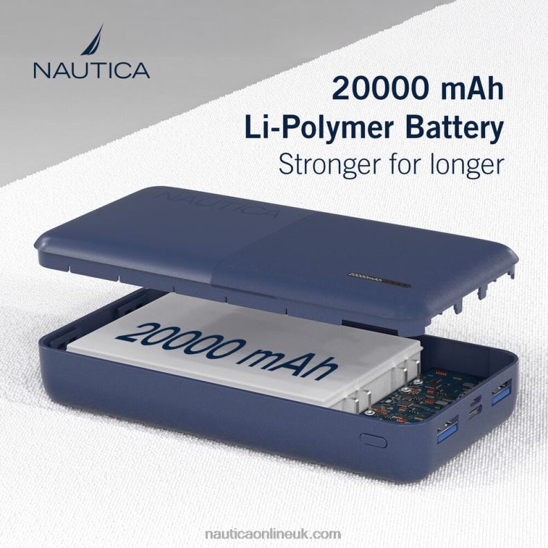 Nautica 20000Mah Quick Portable Charger L6J4L256 Nautica Red/Orange Men