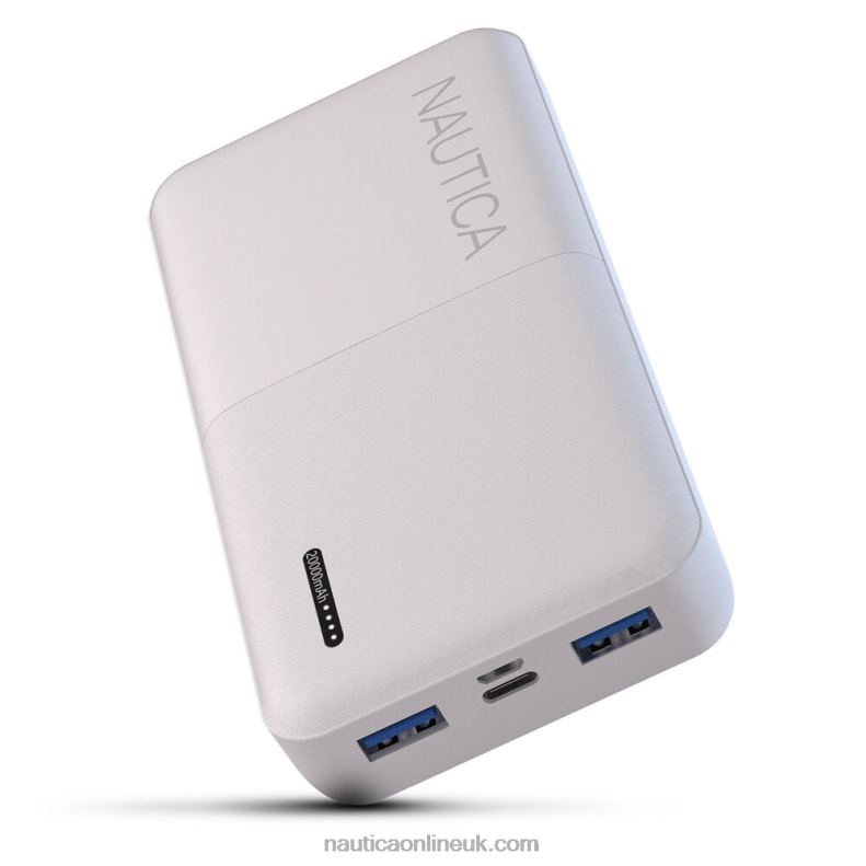 Nautica 20000Mah Quick Portable Charger L6J4L300 Antique White Wash Men