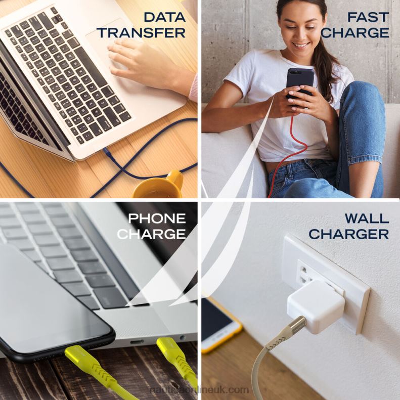 Nautica 7Ft Lightning To Usb-C Cable L6J4L331 Yellow Men