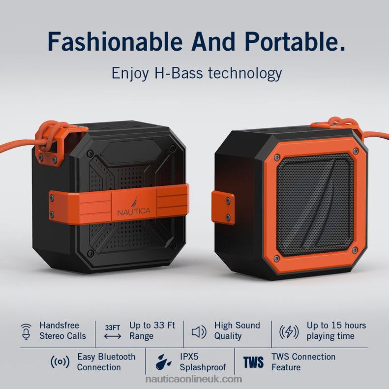 Nautica S100 Portable Bluetooth Outdoor Speaker L6J4L302 Black Men