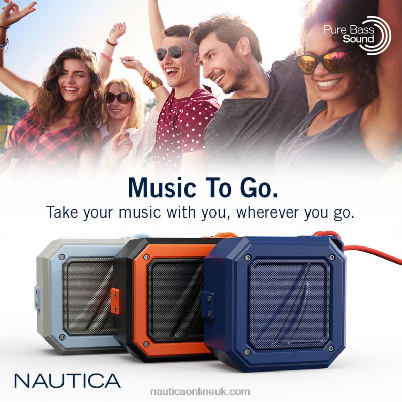 Nautica S100 Portable Bluetooth Outdoor Speaker L6J4L344 Reckoning Red Men