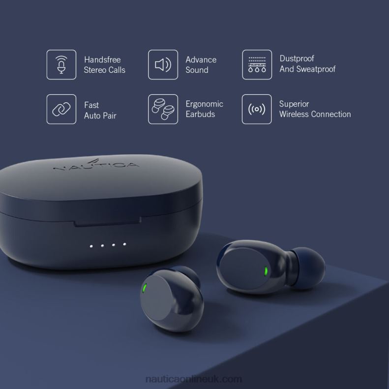 Nautica T120 True Wireless Earbuds With Charging Case L6J4L318 Black Men