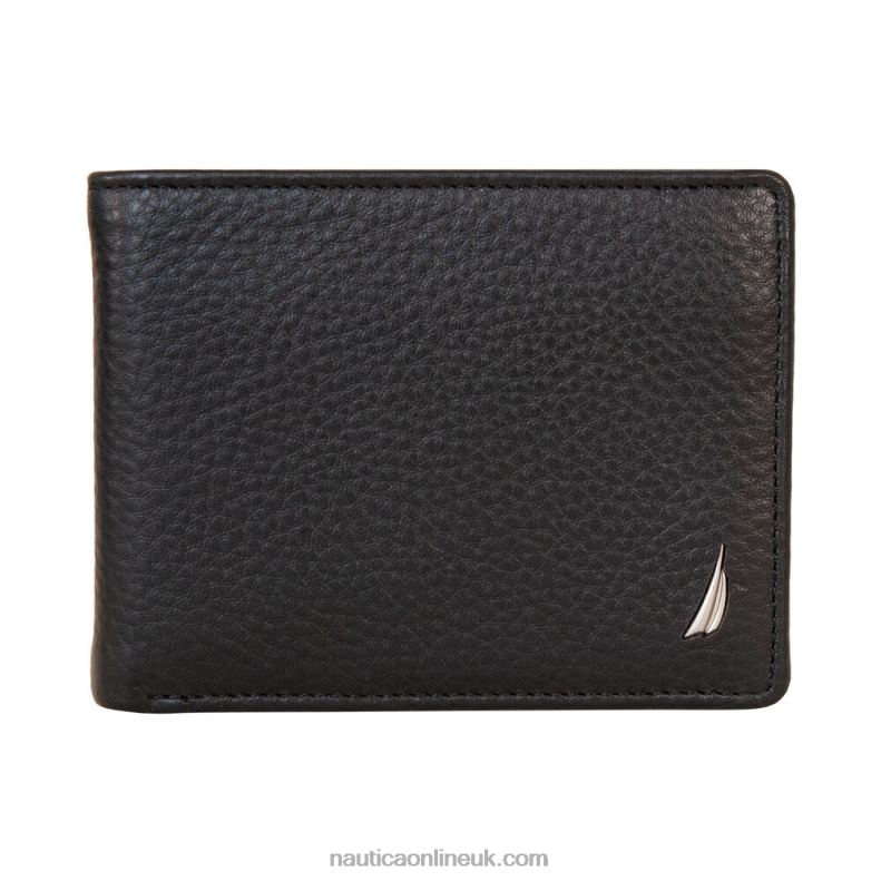 Nautica Extra Capacity Leather Wallet L6J4L239 Black Men