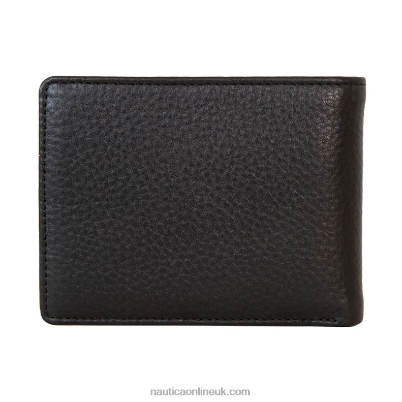 Nautica Extra Capacity Leather Wallet L6J4L239 Black Men