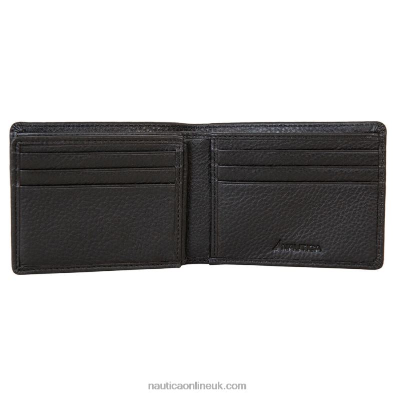 Nautica Extra Capacity Leather Wallet L6J4L239 Black Men