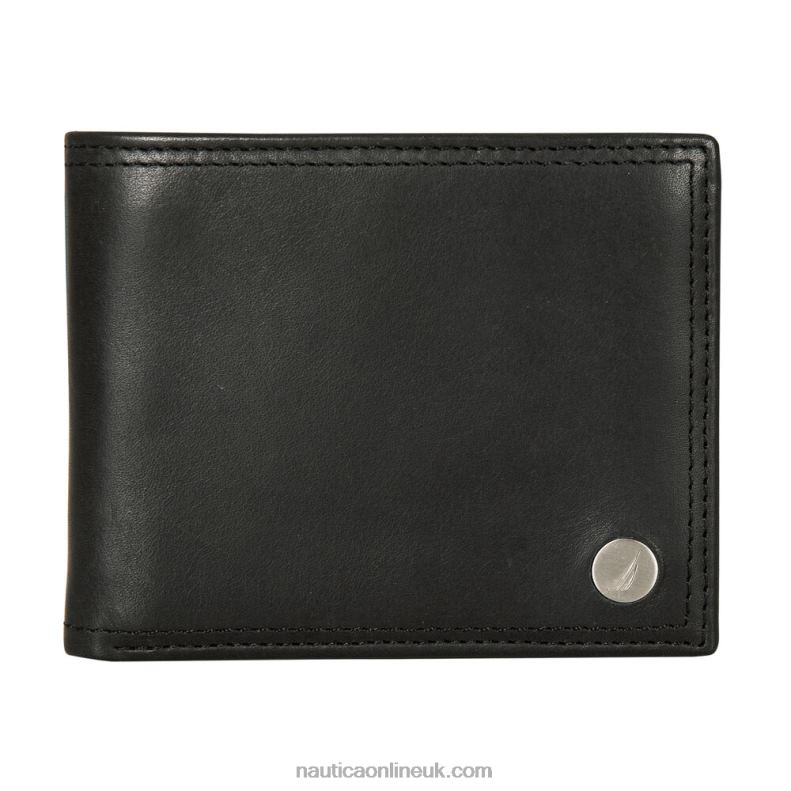 Nautica J-Class Leather Wallet L6J4L210 Black Men