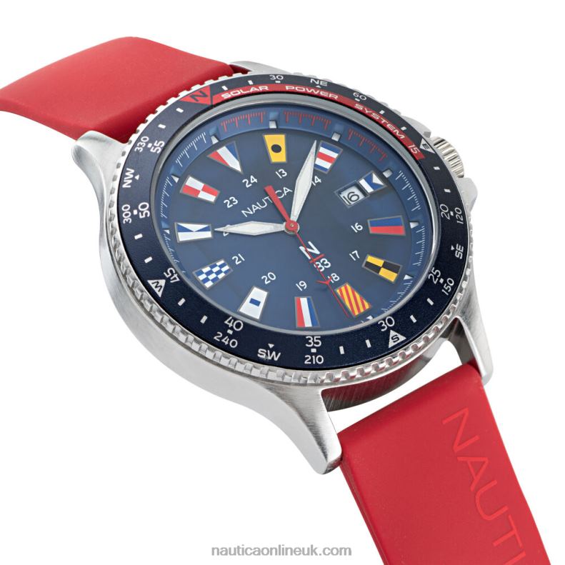 Nautica Cocoa Beach Solar-Powered Silicone 3-Hand Watch L6J4L306 Multi Men
