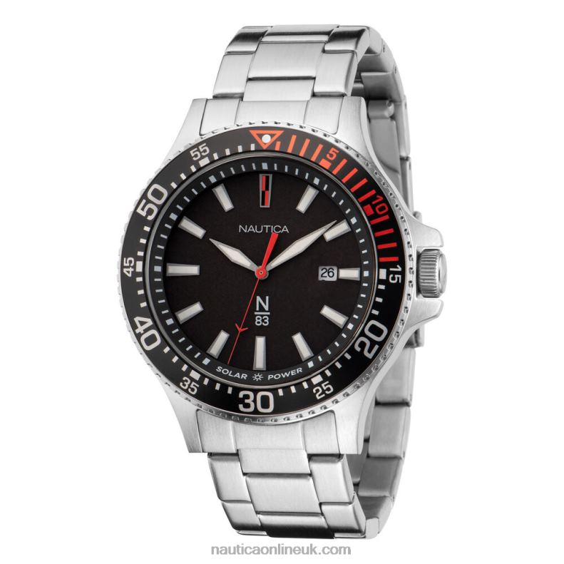 Nautica Cocoa Beach Solar-Powered Stainless Steel 3-Hand Watch L6J4L287 Multi Men