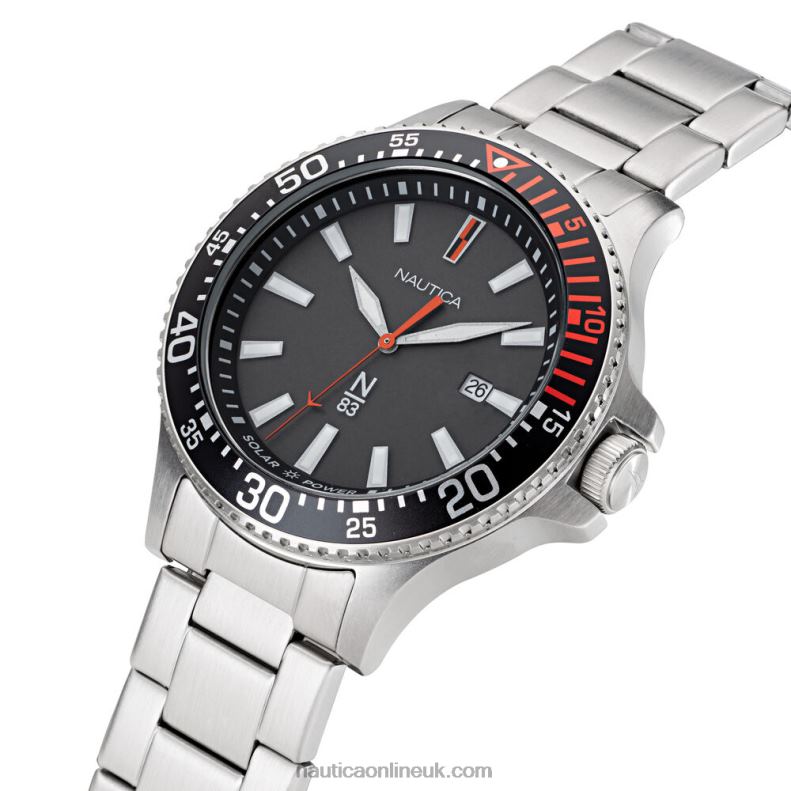 Nautica Cocoa Beach Solar-Powered Stainless Steel 3-Hand Watch L6J4L287 Multi Men