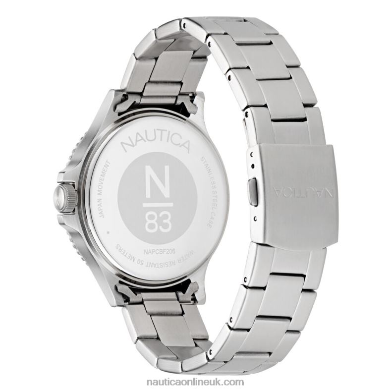 Nautica Cocoa Beach Solar-Powered Stainless Steel 3-Hand Watch L6J4L334 Multi Men