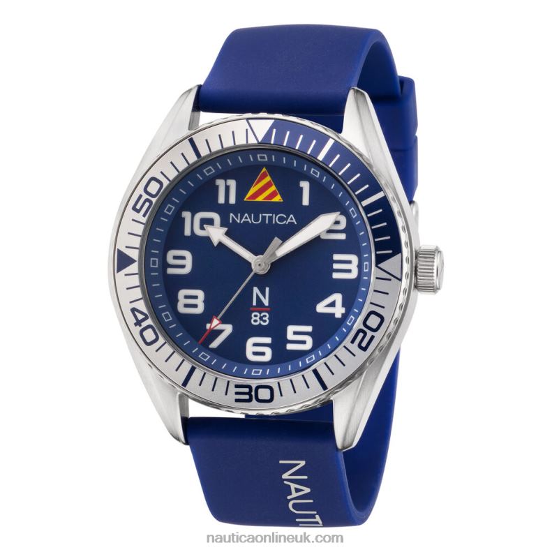 Nautica Finn World Silicone 3-Hand Watch L6J4L303 Multi Men