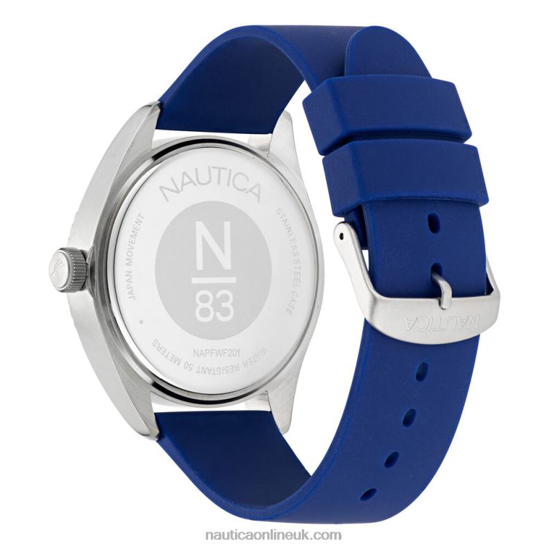 Nautica Finn World Silicone 3-Hand Watch L6J4L303 Multi Men