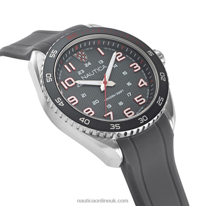 Nautica Key Biscane Silicone 3-Hand Watch L6J4L339 Multi Men