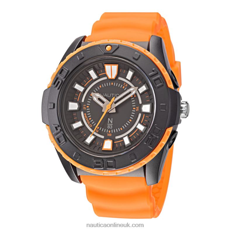 Nautica Textured Silicone 3-Hand Watch L6J4L308 Multi Men