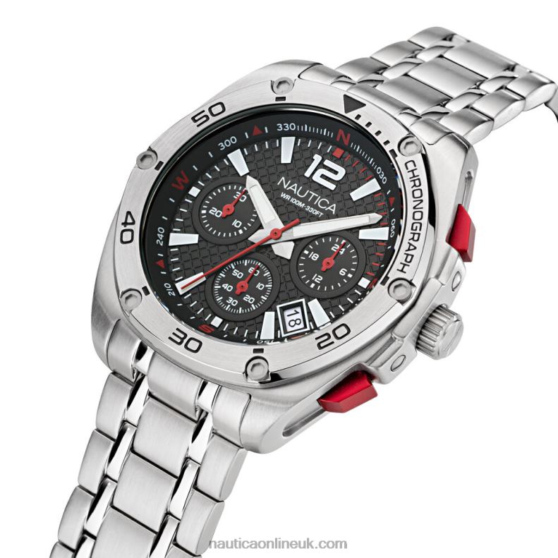 Nautica Tin Can Bay Stainless Steel Chronograph Watch L6J4L213 Multi Men