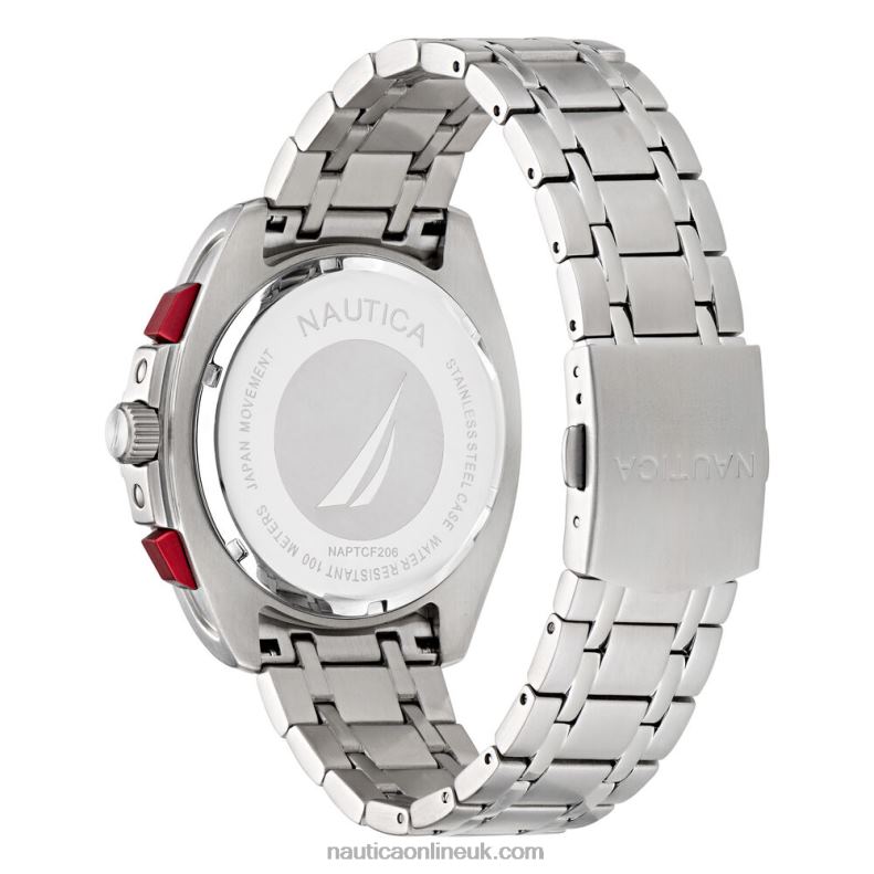 Nautica Tin Can Bay Stainless Steel Chronograph Watch L6J4L213 Multi Men