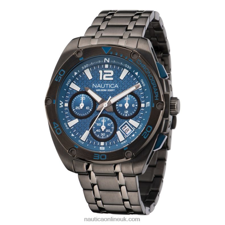 Nautica Tin Can Bay Stainless Steel Chronograph Watch L6J4L89 Multi Men