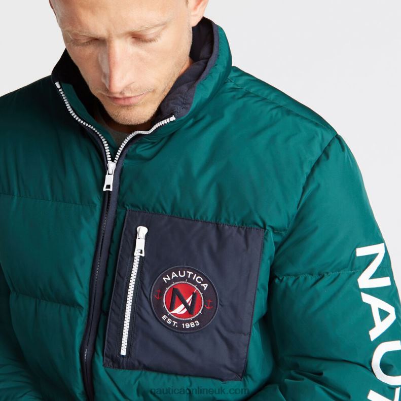 Nautica Big & Tall Puffer Jacket With Tempasphere L6J4L641 Olive Men