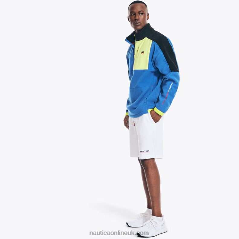 Nautica Competition Sustainably Crafted Mixed Media Half-Zip Jacket L6J4L498 Bright Cobalt Men