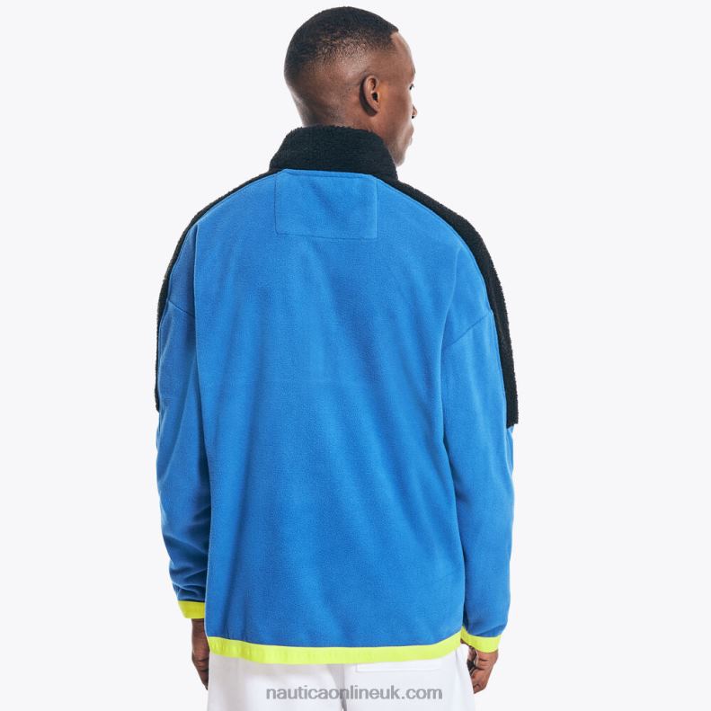 Nautica Competition Sustainably Crafted Mixed Media Half-Zip Jacket L6J4L498 Bright Cobalt Men