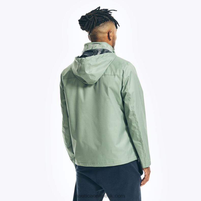 Nautica Lightweight Colorblock Bomber Jacket L6J4L595 Jade Forest Heather Men