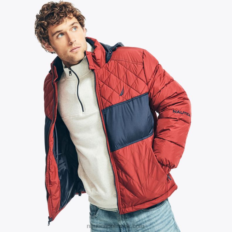 Nautica Tempasphere Bomber Jacket L6J4L251 Melonberry Men