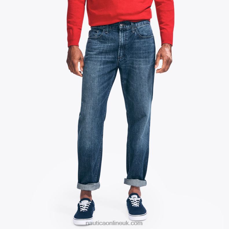 Nautica Relaxed Fit Denim L6J4L577 Smokey Indigo Wash Men