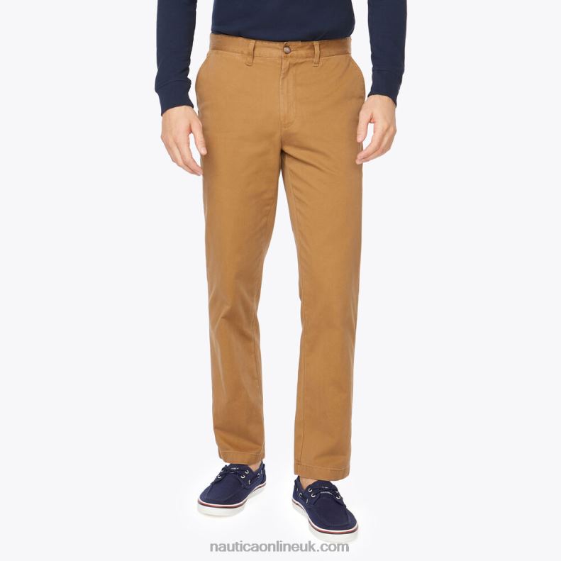 Nautica Classic Fit Deck Pant L6J4L31 Oyster Brown Men