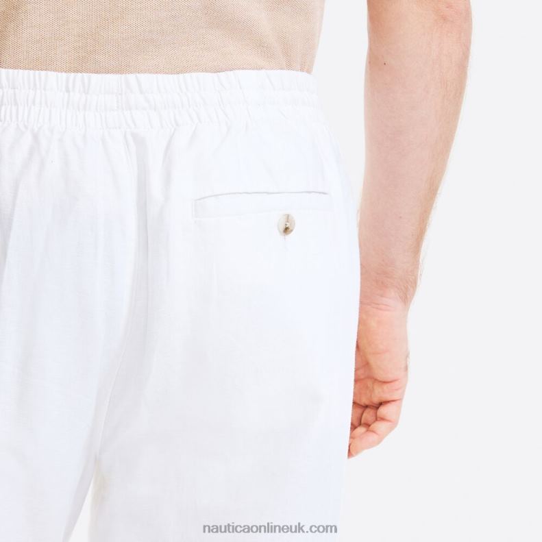 Nautica Classic Fit Linen Pull-On Pant L6J4L624 Bright White Men