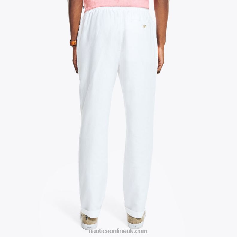 Nautica Classic Fit Linen Pull-On Pant L6J4L624 Bright White Men