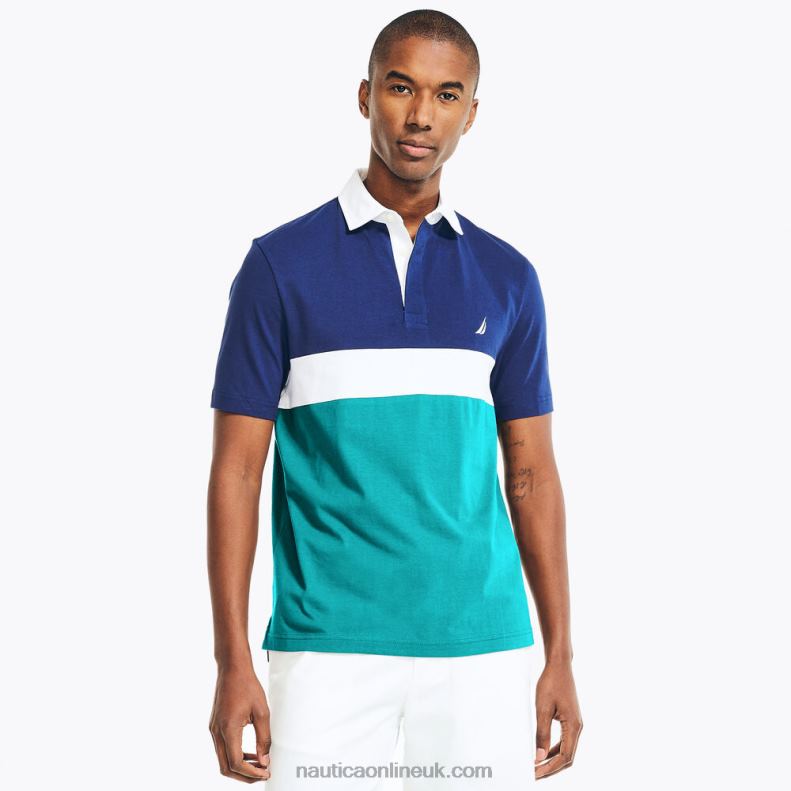 Nautica Big & Tall Classic Fit Colorblock Polo L6J4L643 Blue Depths Men